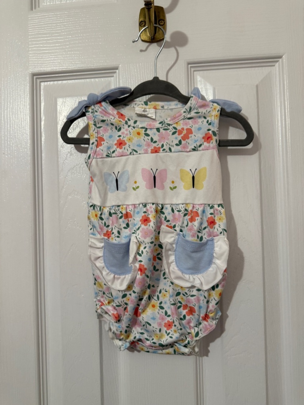Baby Floral Butterfly Romper Bubble | Pastel Colors | 0-3 months